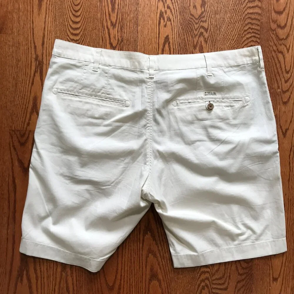 Faherty All Day Bermuda Shorts Mens 38 Stone White Organic Cotton 9
